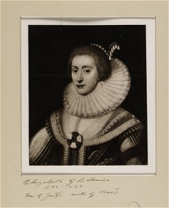 Jacobite broadside - Portrait of Elizabeth, Queen of Bohemia (1592-1662) Daughter of James VI and I