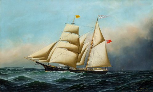 The British Hermaphrodite Brig Sarah Crowell by Antonio Jacobsen