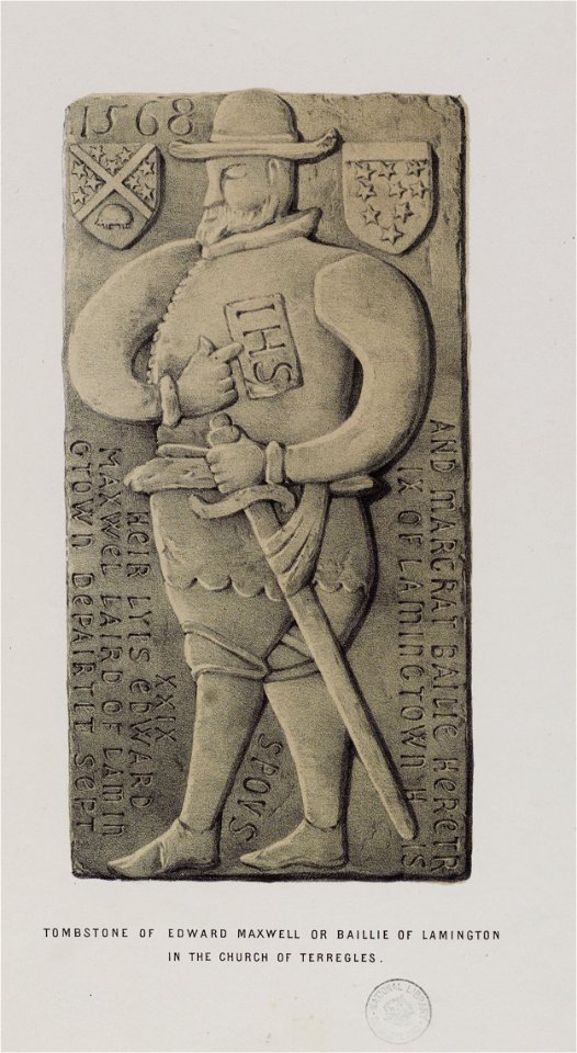 Jacobite broadside - Reproduction of the tombstone of Edward Maxwell, in the church of Terregle
