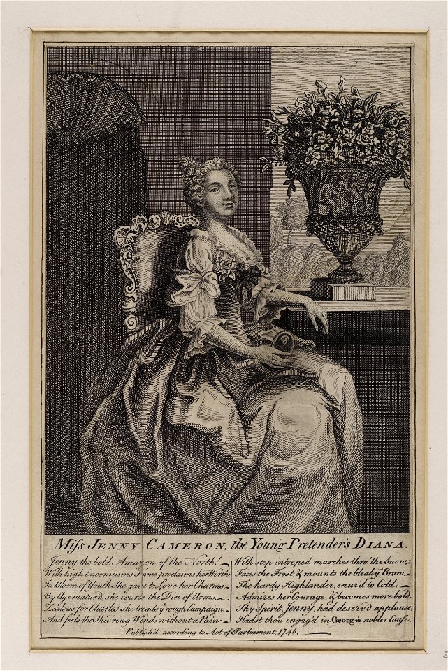 Jacobite broadside - Miss Jenny Cameron, the Young Pretender's Diana