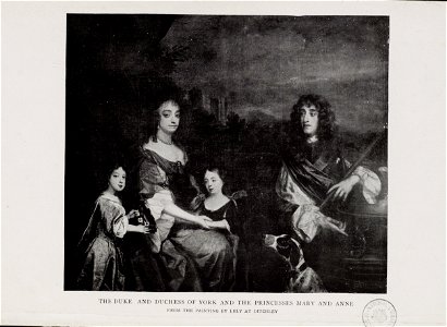Jacobite broadside - Duke and Duchess of York with family