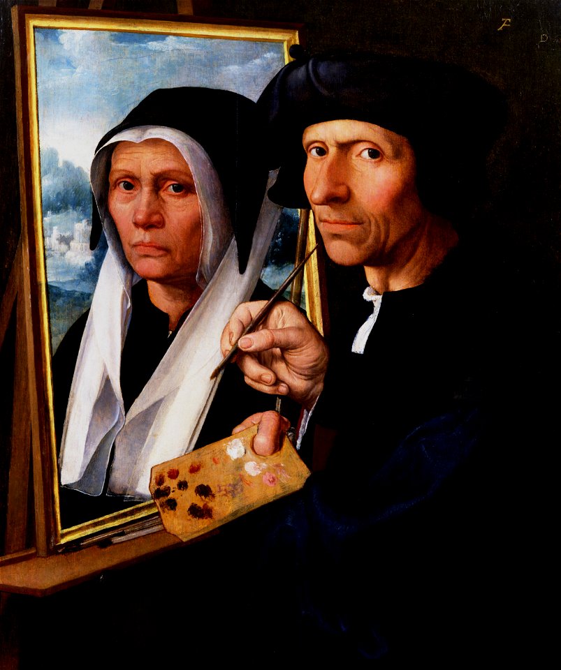 Dirck Jacobsz - Jacob Cornelisz. van Oostsanen Painting a Portrait of His Wife - Google Art Project
