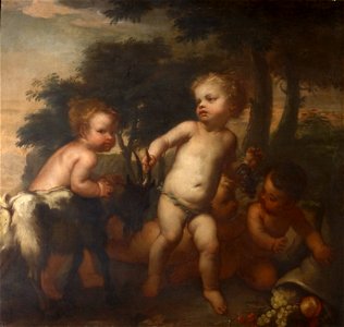 Jacopo Amigoni (1682-1752) - Boys Playing with a Goat - RCIN 405811 - Royal Collection