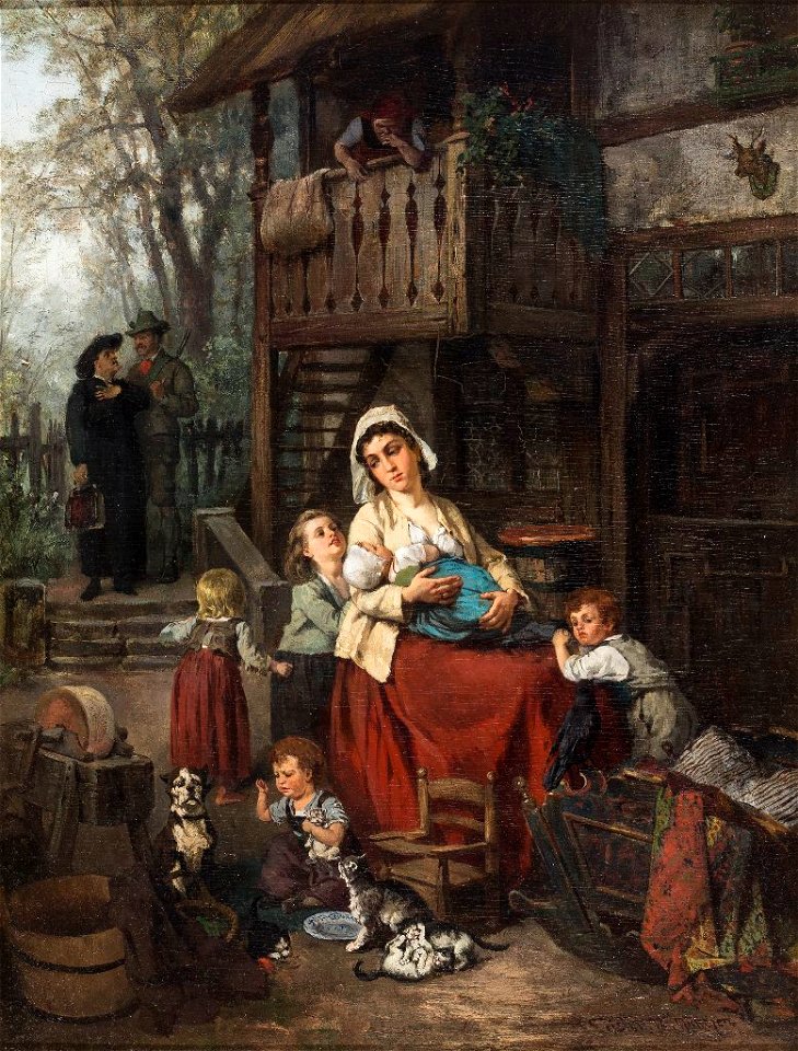 Jacobus Leisten Familienidyll vor dem Forsthaus