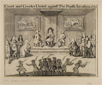 Jacobite broadside - Court and Country United against the Popish Invasion 1744