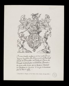 Jacobite broadside - Arms of James, Duke of Monmouth and Buccleuch, 1663