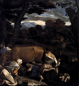 Jacopo da Ponte - Pastoral Scene - WGA01443. Free illustration for personal and commercial use.