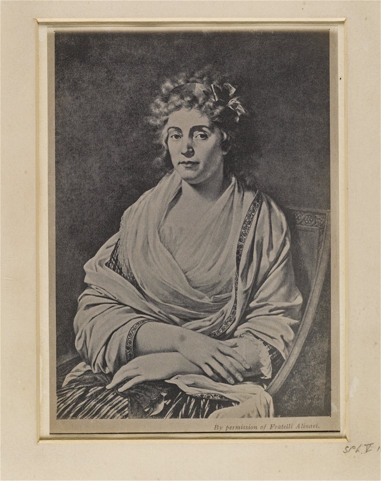 Jacobite broadside - Portrait of Louisa, middle-age, sitting in chair