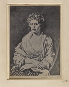 Jacobite broadside - Portrait of Louisa, middle-age, sitting in chair