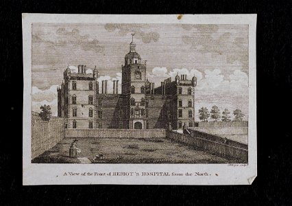 Jacobite broadside - View of the front of Heriot's Hospital