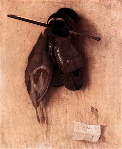 Jacopo de' Barbari - Still-Life with Partridge and Iron Gloves - WGA1272