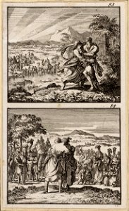 Jacobs worsteling met de engel, De begroeting van Jacob en Ezau, objectnr A 48129
