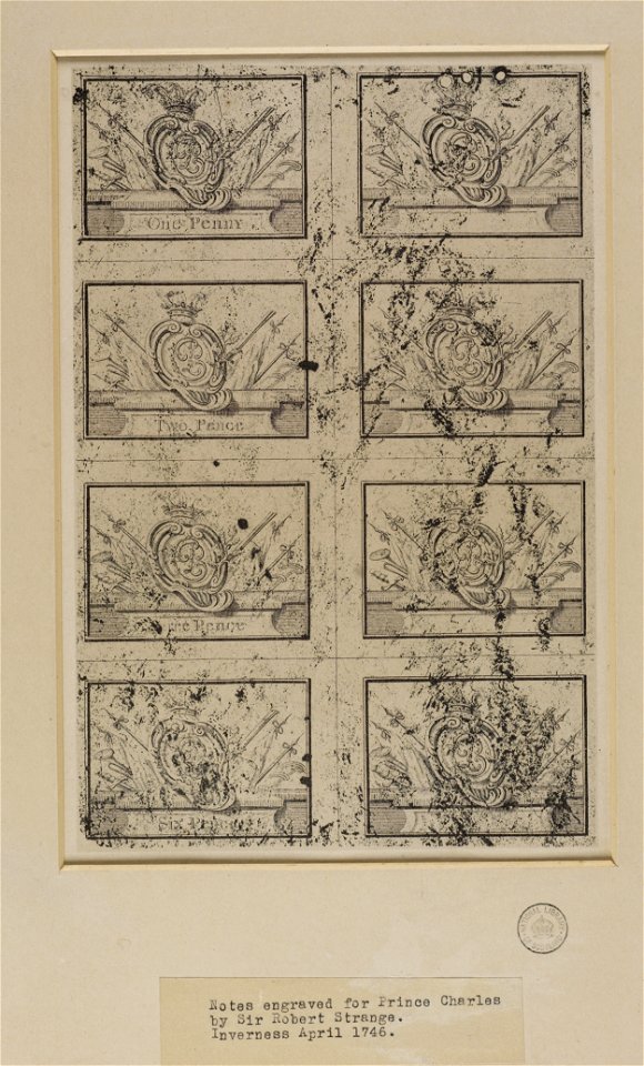 Jacobite broadside - Currency notes for Prince Charles Edward Stuart