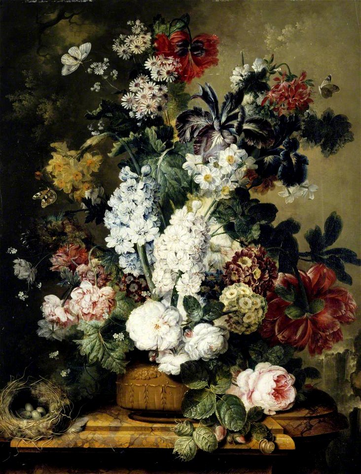 Jacobus Linthorst (1745-1815) - Still Life with Roses, Peonies, Primroses, Narcissi and Hyacinths - 814163 - National Trust