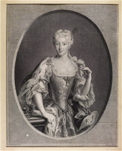 Jacobite broadside - Portrait of Maria Clementina as young woman