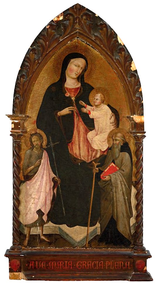 Jacopo da Firenze - Virgin and Child with Saints John the Baptist and Anthony Abbot - 1962.287 - Fogg Museum