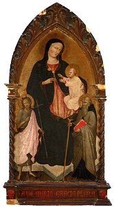 Jacopo da Firenze - Virgin and Child with Saints John the Baptist and Anthony Abbot - 1962.287 - Fogg Museum