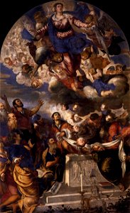 Jacopo Tintoretto - The Assumption - WGA22445. Free illustration for personal and commercial use.