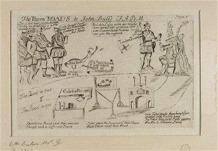 Jacobite broadside - Three Roads to John Bull's Farm