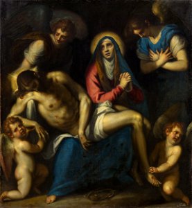 Jacopo Negretti, gen. Palma il Giovane - Pietà mit Engeln - GG 45 - Kunsthistorisches Museum