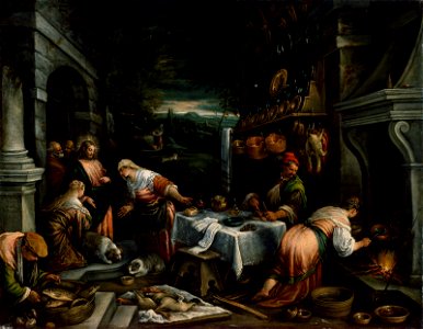 Jacopo Bassano, Francesco Bassano - Christ in the House of Mary, Martha, and Lazarus - BF.1979.13 - Museum of Fine Arts