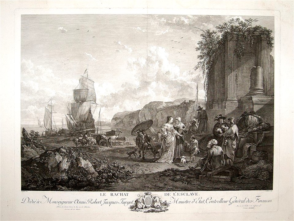 Jacques Aliamet after Nicolaes Berchem - Slave Market