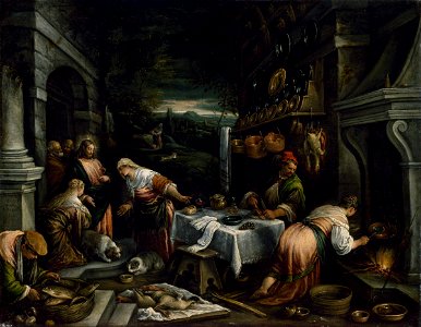 Jacopo Bassano - Christ in the House of Mary, Martha, and Lazarus - Google Art Project