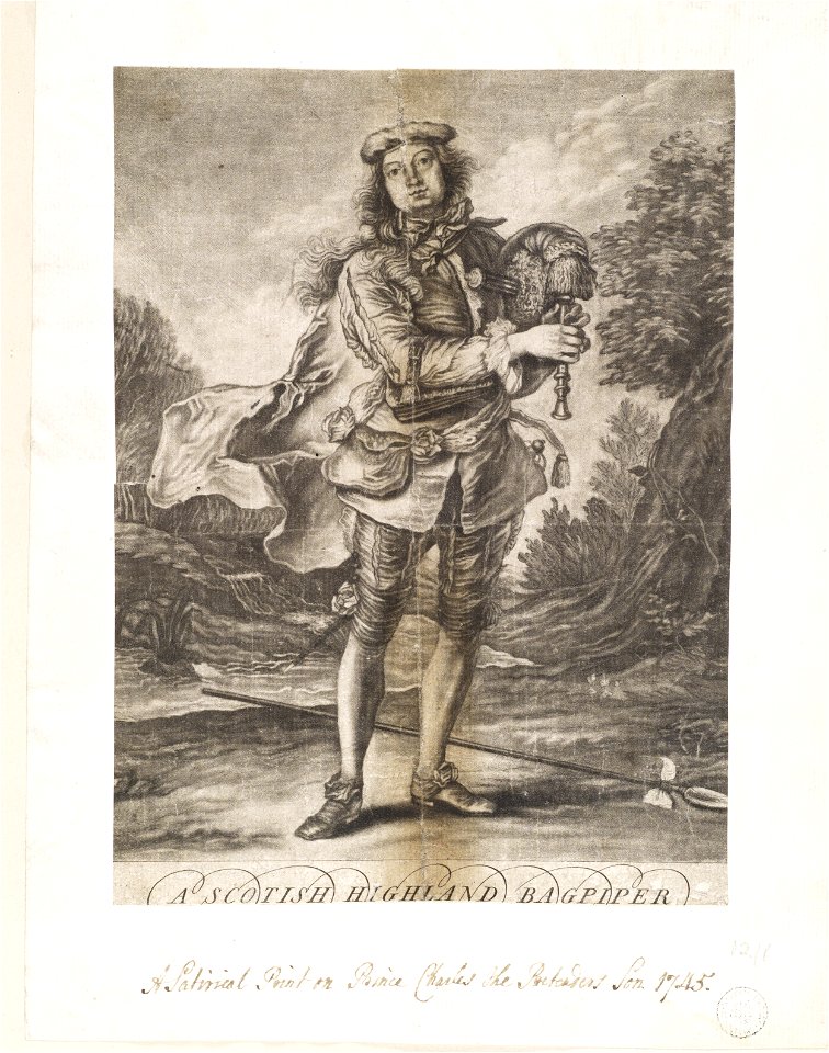 Jacobite broadside - Scottish Highland Bagpiper