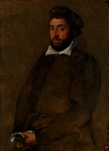 Jacopo Bassano (c. 1510-1592) - Portrait of a Man Holding Gloves - RCIN 404736 - Royal Collection