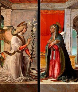 Jacopo Da Montagnana - The Archangel Gabriel and the Virgin Annunciate - WGA11904