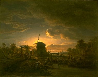 Jacobus Theodorus Abels - Landschap in maanlicht - 1000 (OK) - Museum Boijmans Van Beuningen