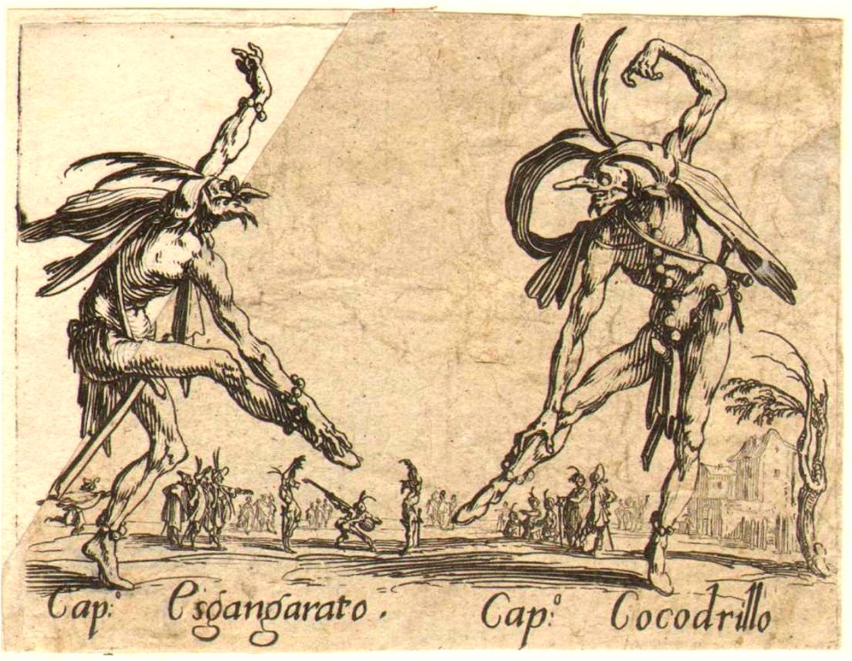 Jacques Callot, Balli di Sfessania, Cap. Esgangarato and Cap. Cocodrillo