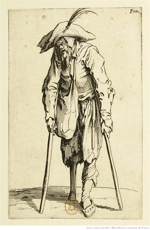 Jacques Callot - Les Gueux (14) - Le mendiant à la jambe de bois