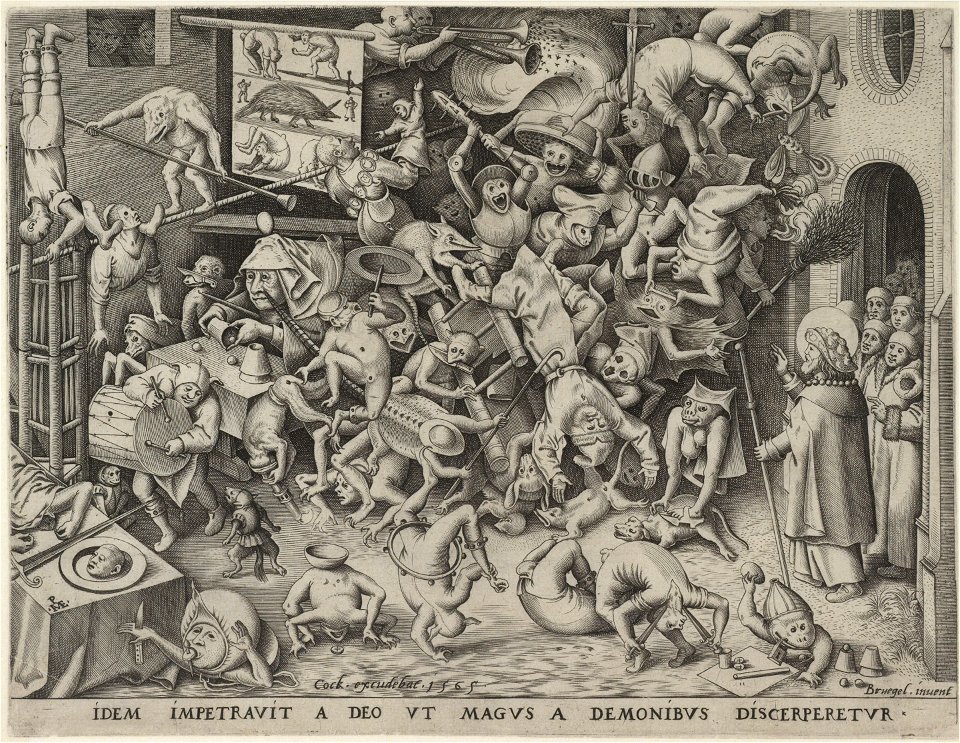 Jacobus en de val van Hermogenes prent naar Breughel