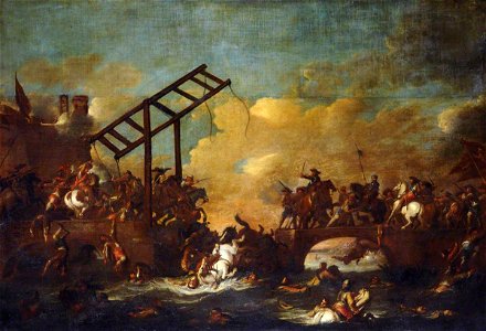 Jacques Courtois (1621-1676) (attributed to) - A Battle Scene with a Bridge - 290205 - National Trust
