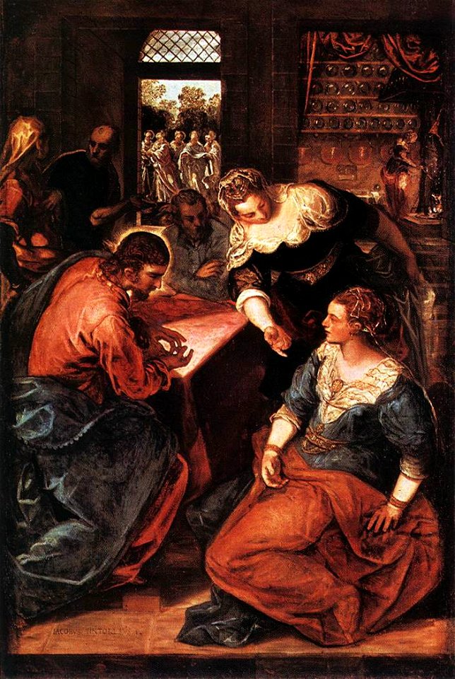 Jacopo Tintoretto - Christ in the House of Martha and Mary - WGA22615