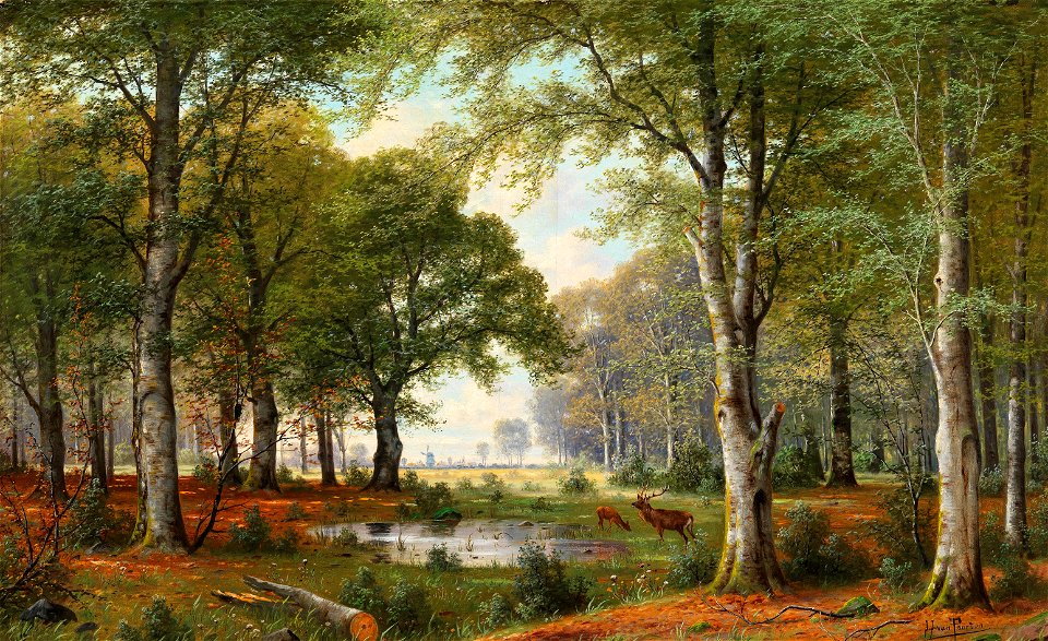 Jacobus Johannes van Poorten Abendliche Waldlandschaft