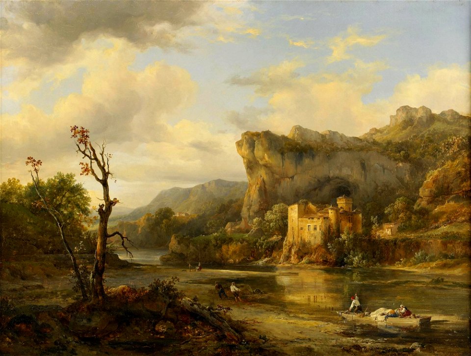 Jacques Raymond Brascassat - Paysage avec pêcheurs