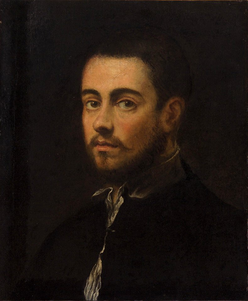Jacopo Robusti, gen. Tintoretto - Brustbild eines jungen bärtigen Mannes - GG 103 - Kunsthistorisches Museum
