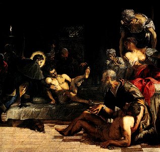 Jacopo Tintoretto - St Roch in the Hospital (detail) - WGA22607