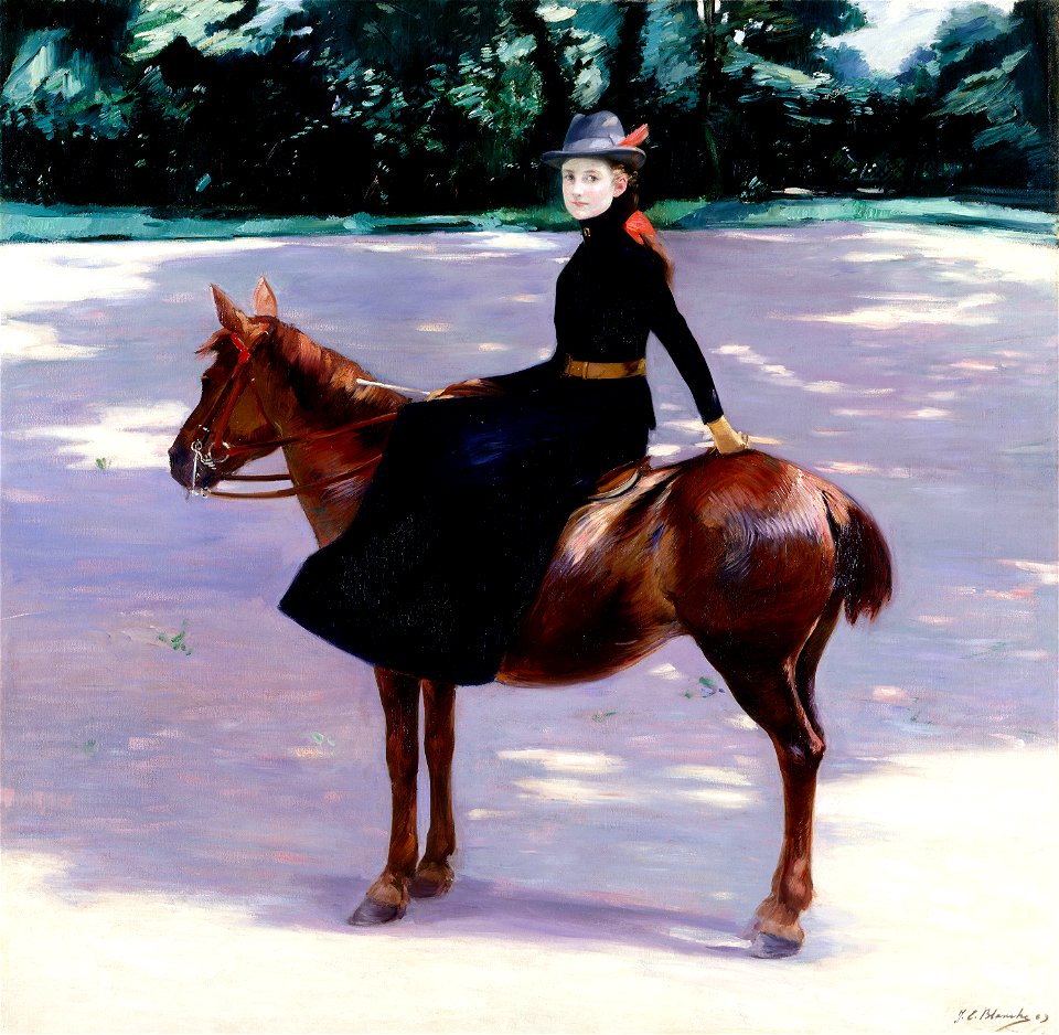 Jacques-Émile Blanche - Mademoiselle Meuriot sur son poney - PPP3598 - Musée des Beaux-Arts de la ville de Paris