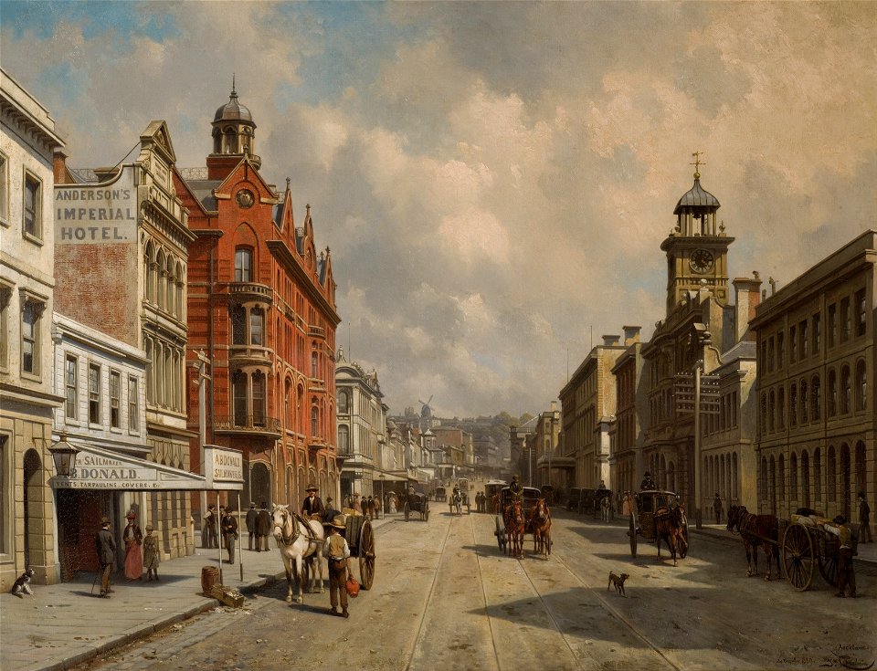 Jacques Carabain - Queen Street, Auckland - Google Art Project