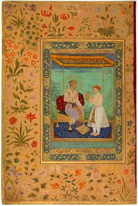 Jahangir and His Vizier, I'timad al-Daula, Folio from the Shah Jahan Album ca. 1615