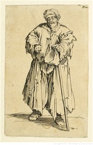 Jacques Callot - Les Gueux (21) - Le mendiant obèse aux yeux baissés