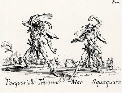 Jacques Callot, Balli di Sfessania, Pasquariello Truonno and Meo Squaquara
