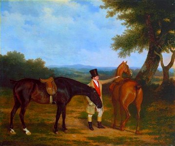 Jacques Laurent Agasse (1767-1849) - Two Hunters with a Groom - T02350 - Tate