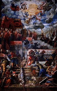 Jacopo Tintoretto - Doge Nicolò da Ponte Receiving a Laurel Crown from Venice - WGA22635