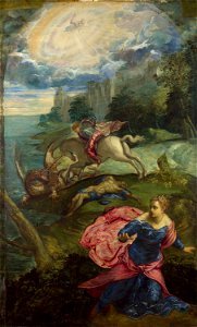 Jacopo Tintoretto - Saint George and the Dragon - Google Art Project. Free illustration for personal and commercial use.