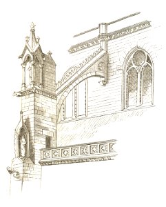 Jahrbuch MZK Band 03 - Gewölbesystem - Fig 73 Strebesystem am älteren Teile des Langhauses am Münster zu Freiburg