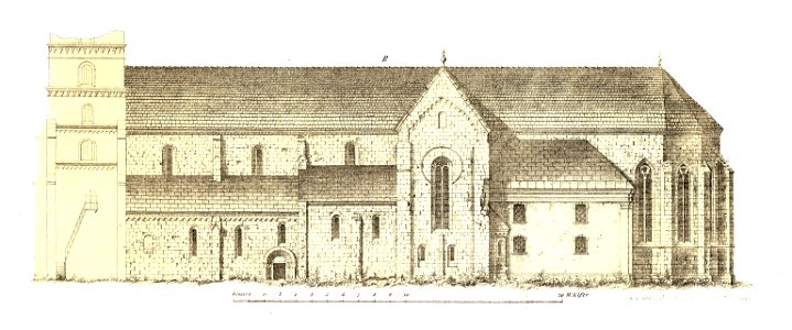Jahrbuch MZK Band 03 - Kirchliche Baukunst in Siebenbürgen - Tafel 2b Seitenansicht Dom von Karlsburg